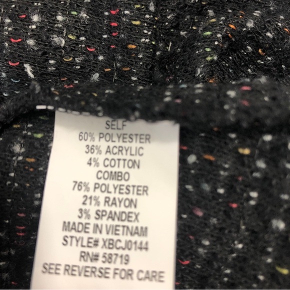 NY Collection Tweed Style Open Front Cardigan Large - Picture 5 of 9